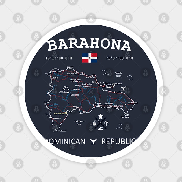 Barahona Dominican Republic Map Magnet by French Salsa